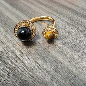 Black onyx mini orbit ring